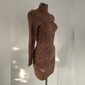BEBE black and brown cheetah print dress, small, like new